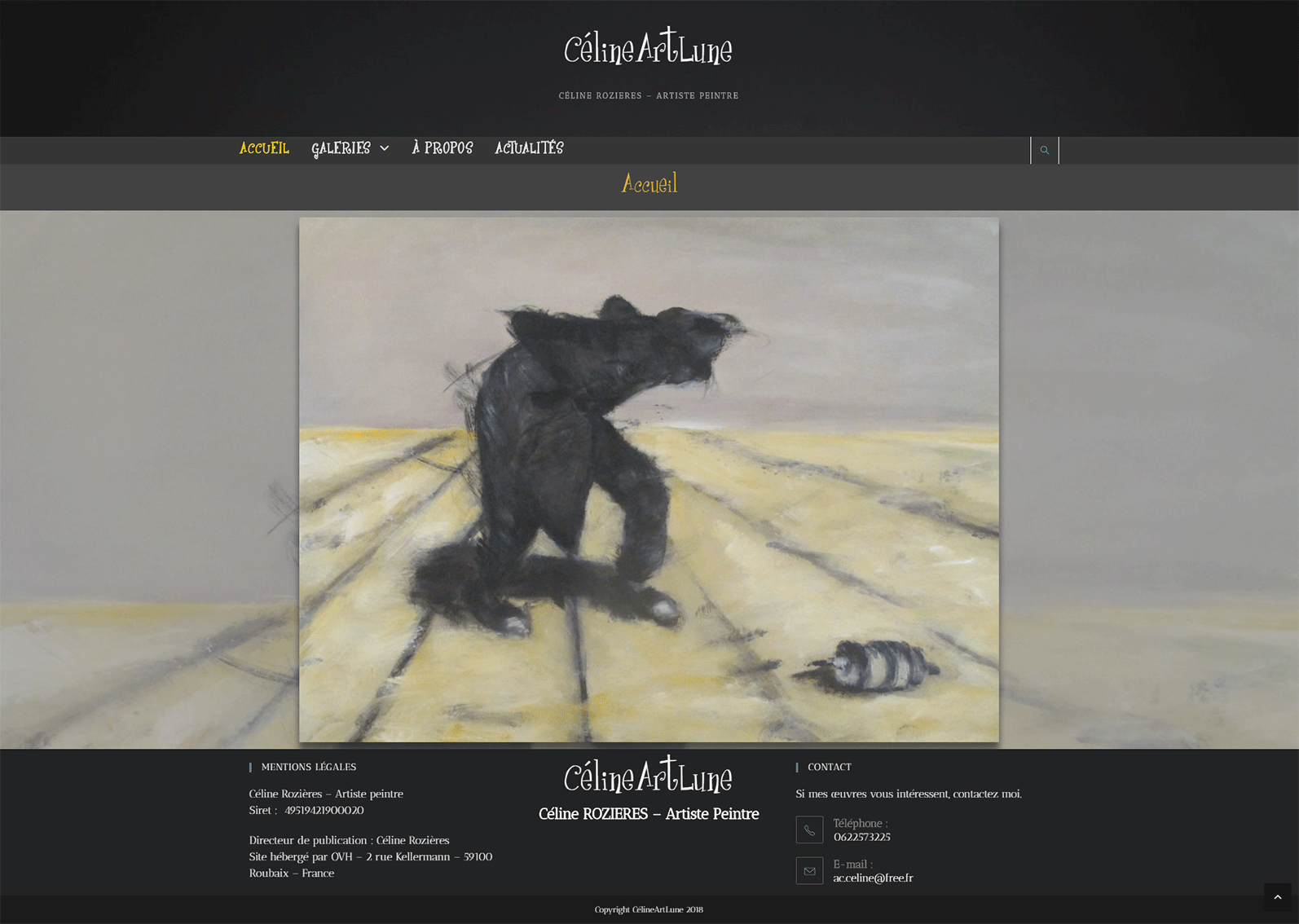 Site Wordpress CélineArtLune Artiste Peintre
